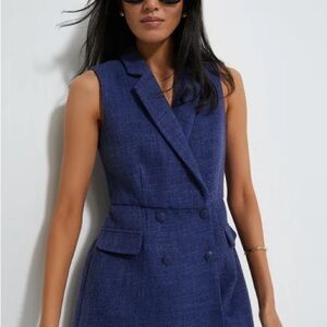 TUCKERNUCK Navy tweed Campbell romper